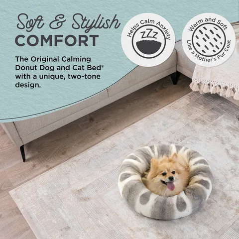 Best Friends by Sheri Patterned Lux Donut Bed – Gray, 58 cm 2