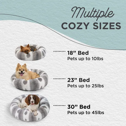 Best Friends by Sheri Patterned Lux Donut Bed – Gray, 58 cm 5