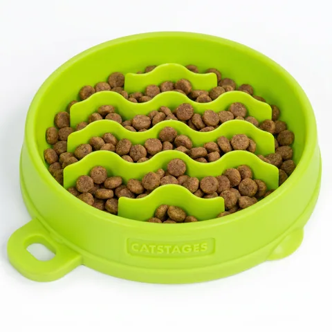 Catstages Kitty Slow Feeder – Green, Small