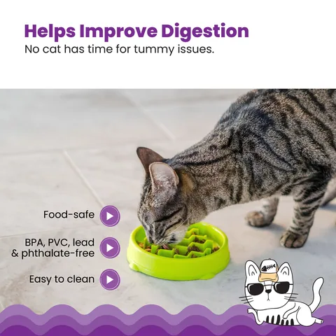 Catstages Kitty Slow Feeder 貓咪慢食碗（綠／S） 4