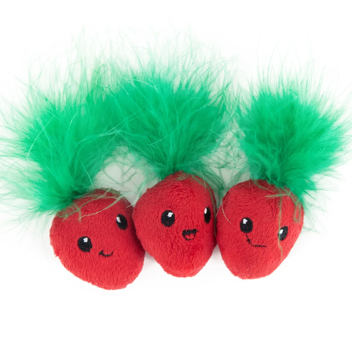 Catstages Straw-Babies 草莓造型貓薄荷玩具 3 入組（粉）