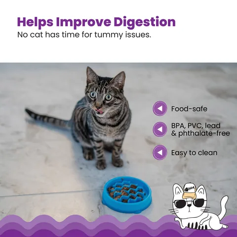 Catstages Kitty Slow Feeder 貓咪慢食碗（藍／S） 4