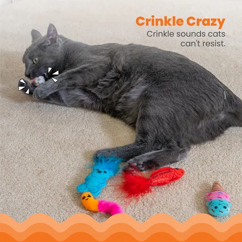 Catstages Kitty Sweet Treats 糖果造型貓薄荷玩具 6入組（多色） 3