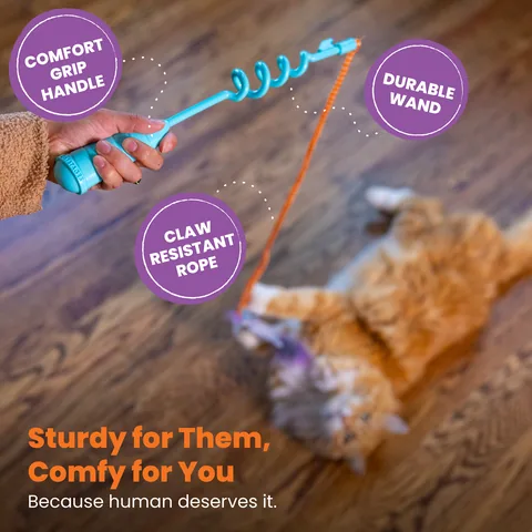 Catstages Cat-apult Spring Wand 彈射逗貓棒（藍） 3