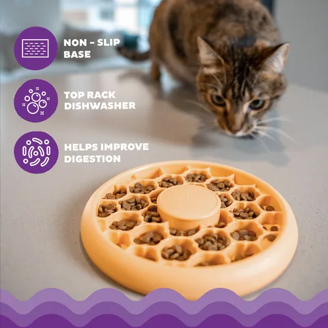 Catstages Cat Slow Feeder 貓咪慢食碗（橘） 4