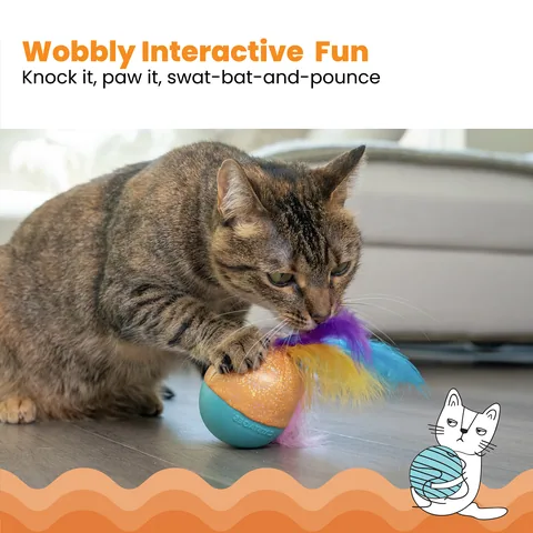 Catstages Whack N' Wobble Ball 搖擺玩具球（土耳其藍） 2