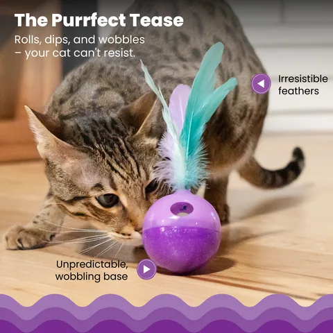 Catstages Wobble N' Treat Toy 搖擺漏食玩具（紫） 3
