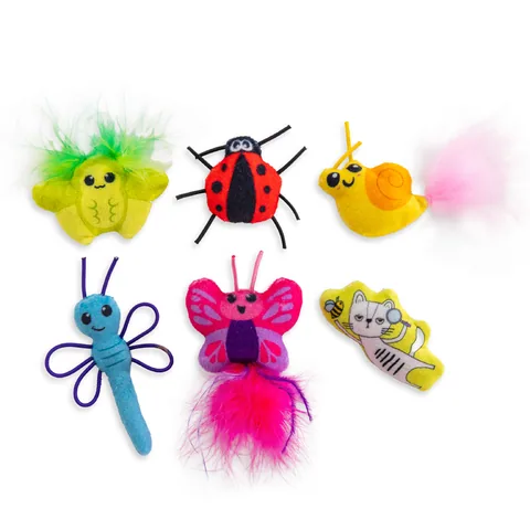 Catstages Cute As A Bug Cat Toy – Multicolor, 6-Pack