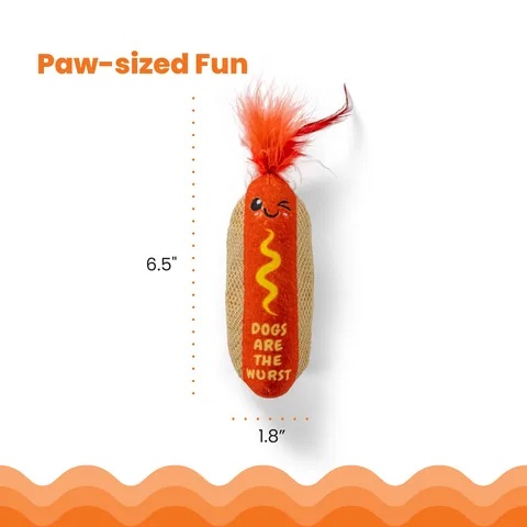Catstages Hotdog Kicker 熱狗造型踢咬玩具（棕） 5