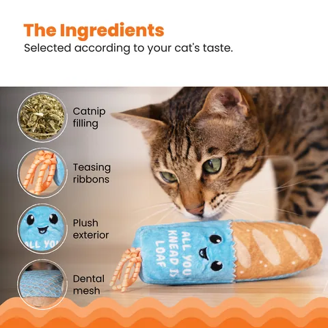 Catstages Loaf Catnip Kicker 麵包造型踢咬玩具（卡其） 4