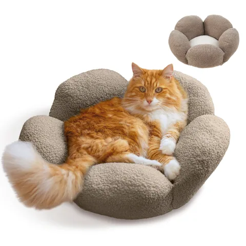 Catstages Purrfect Petals Cat Bed – Tan, 53 cm