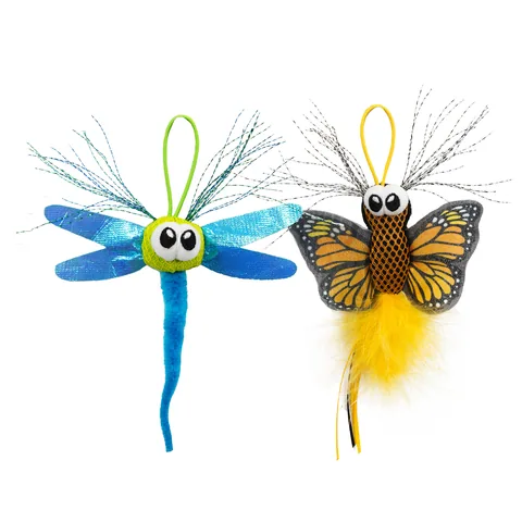 Catstages Dental Flutter Bug Cat Toy – Multicolor, 2-Pack