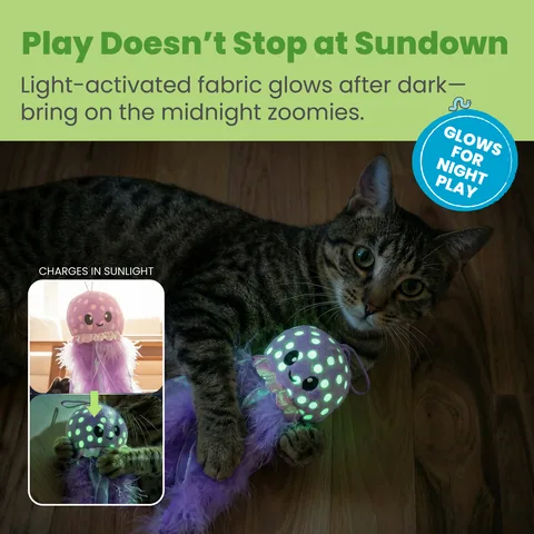 Catstages Glow N' Pounce 章魚造型踢咬貓玩具（紫） 4