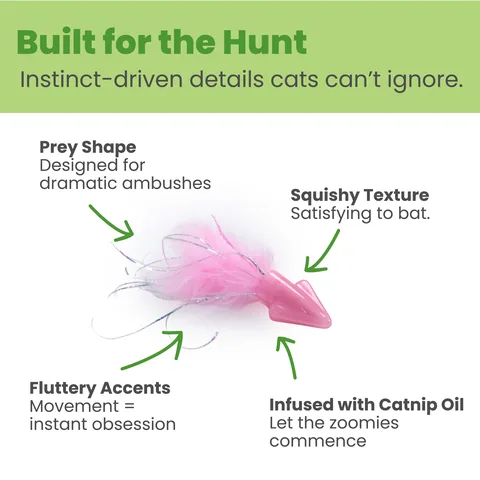 Catstages Squish Prey 魷魚造型貓玩具（粉） 3