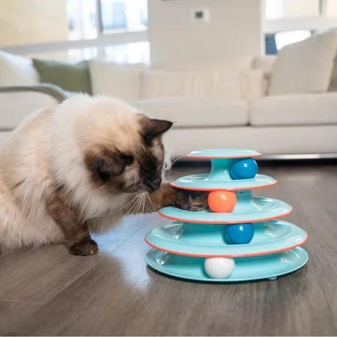 Catstages Chase Meowtain 四層旋轉軌道球｜貓咪互動玩具 2