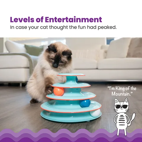 Catstages Chase Meowtain 四層旋轉軌道球｜貓咪互動玩具 4