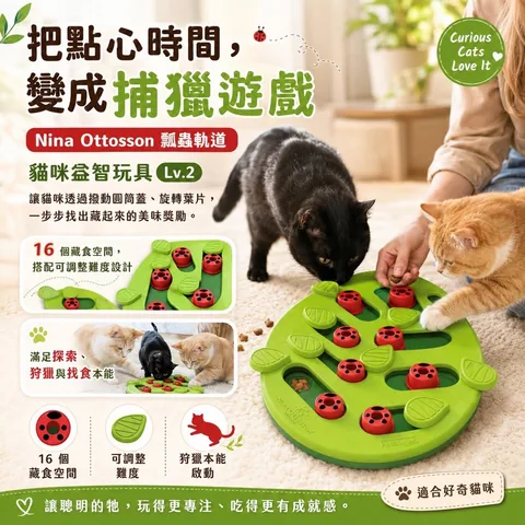 Nina Ottosson 趣味貓瓢蟲軌道 LV2｜貓咪益智藏食玩具 1