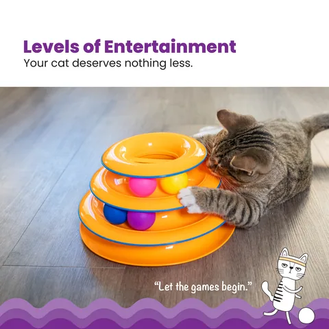 Catstages Tower of Tracks 三層軌道球|六球互動玩具 4