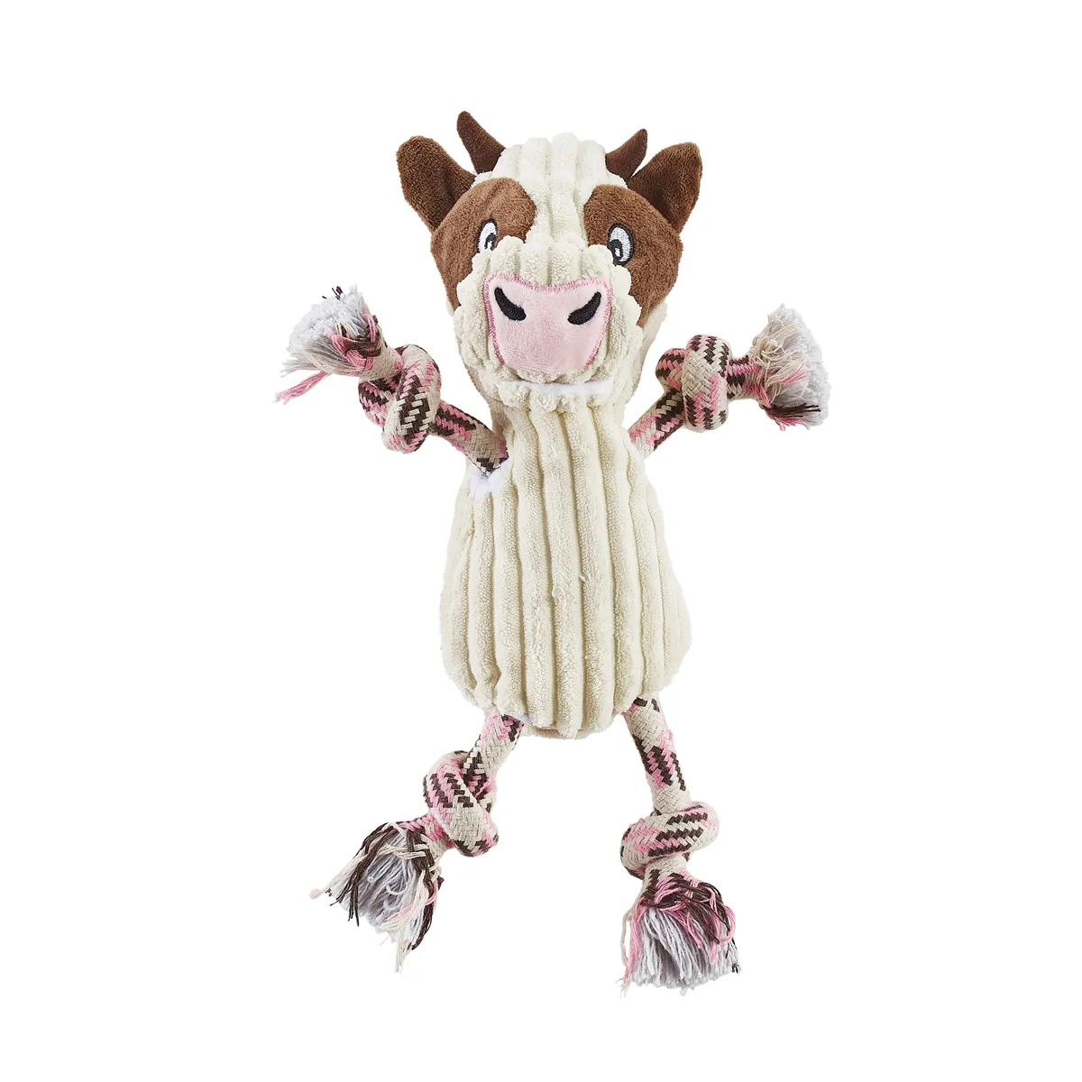 Charming Pet Ranch Roperz Cow Dog Toy – White, Small