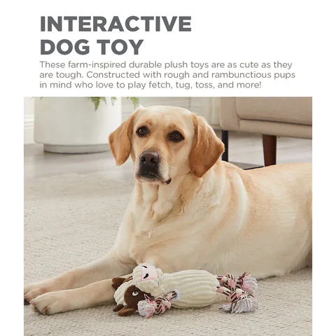 Charming Pet Ranch Roperz Cow Dog Toy – White, Small 3
