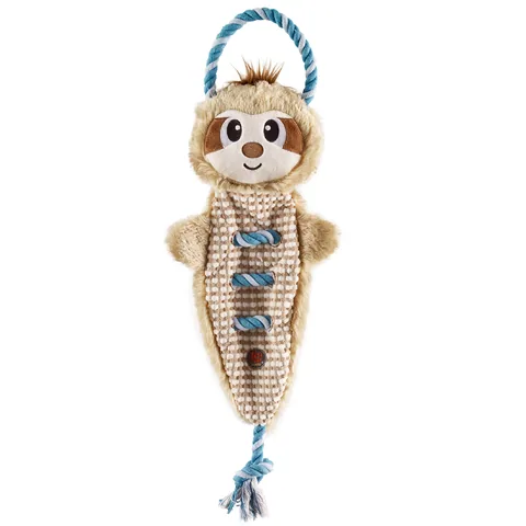 Charming Pet Ropes-A-Go-Go Sloth Dog Toy – Brown