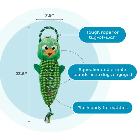 Charming Pet Ropes-A-Go-Go Mallard 綠頭鴨造型繩結玩具（綠） 3