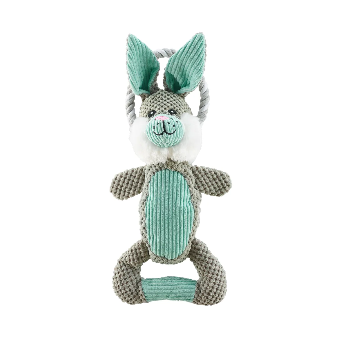 Charming Pet Scrunch Bunch Bunny Dog Toy – Gray