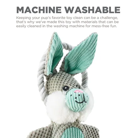 Charming Pet Scrunch Bunch Bunny Dog Toy – Gray 5