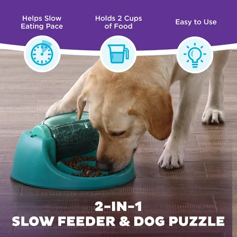 Nina Ottosson Dog Spin N' Eat Puzzle Toy – Green 5