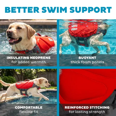 Outward Hound Dawson Swim 犬用救生衣（紅／L） 4