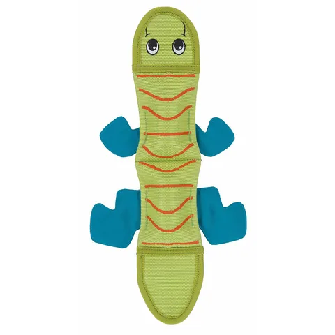 Outward Hound Firehose Lizard Dog Toy – Green, Medium