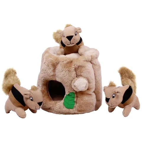 Outward Hound Hide A Squirrel Dog Toy – Brown, Medium