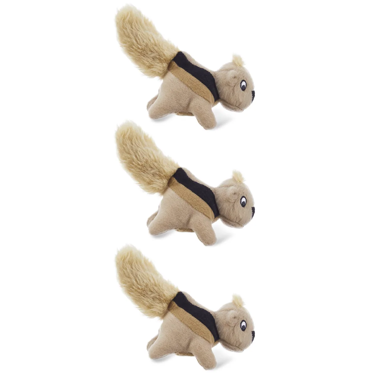 Outward Hound Squeakin' Squirrels 發聲松鼠玩具三入組（棕）