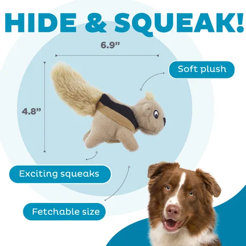 Outward Hound Squeakin' Squirrels 發聲松鼠玩具三入組（棕） 3