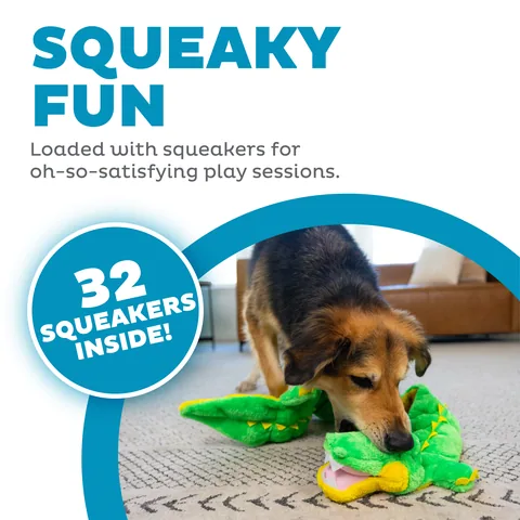 Outward Hound Squeaker Matz 鱷魚扁平發聲玩具（綠／XXL） 2
