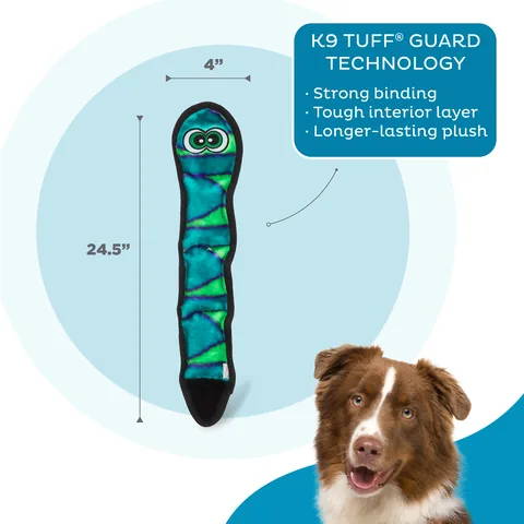 Outward Hound Durablez 蛇型耐咬玩偶（藍／L） 3