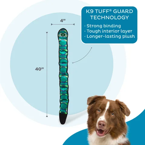 Outward Hound Durablez 蛇型耐久絨毛玩具（藍／XL） 3