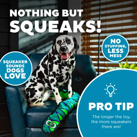 Outward Hound Durablez 蛇型耐久絨毛玩具（藍／XL） 4