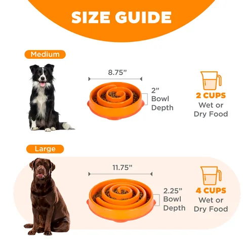 Outward Hound Fun Feeder Swirl 慢食碗（橘／L） 5