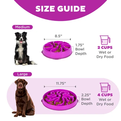 Outward Hound Fun Feeder Flower 慢食碗（紫／L） 5