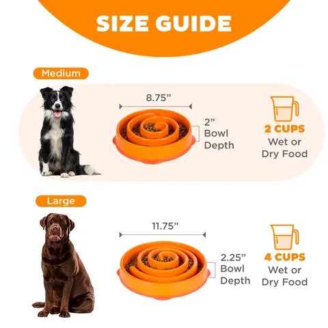 Outward Hound Fun Feeder Swirl 慢食碗（橘／M） 5