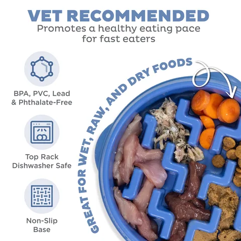 Outward Hound Fun Feeder Notch 慢食碗（藍／M） 3