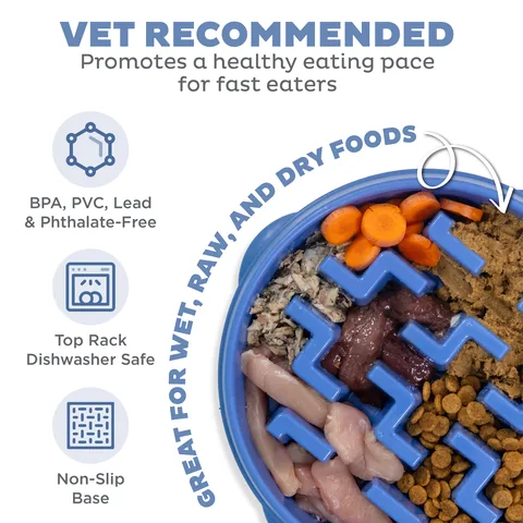 Outward Hound Fun Feeder Notch 慢食碗（藍／L） 3