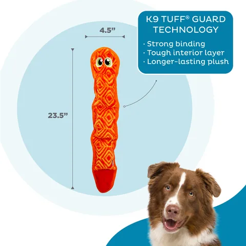 Outward Hound Durablez 蛇造型耐咬絨毛玩具（粉／L） 3