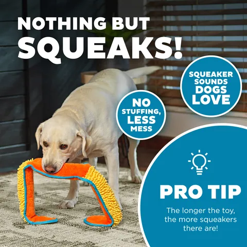 Outward Hound Durablez Nubby 顆粒蛇造型耐咬絨毛玩具（橘／XL） 4