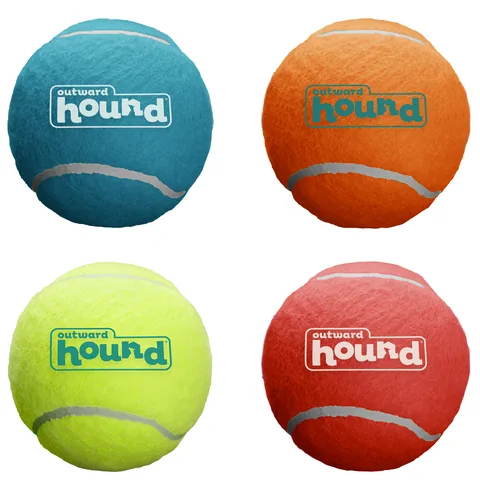 Outward Hound Squeaker Ballz – Multicolor, Large, 4-Pack