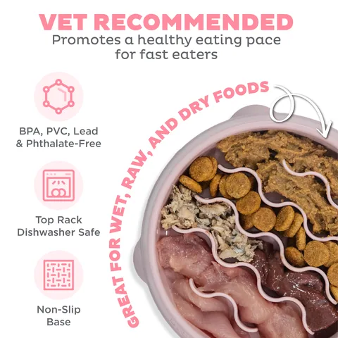 Outward Hound Fun Feeder Wave 慢食碗（粉／S） 3