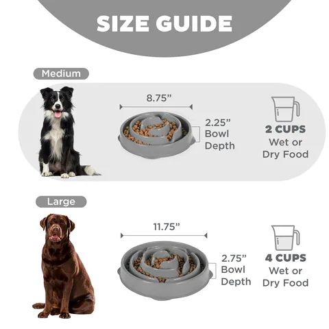 Outward Hound Fun Feeder Drop 慢食碗（灰／M） 5