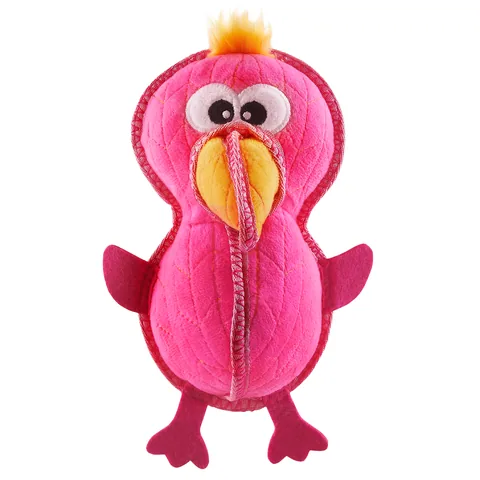 Outward Hound Xtreme Seamz Flamingo Dog Toy – Pink, Medium