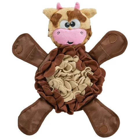 Outward Hound Snuffle Palz Cow Dog Toy – Brown, Large